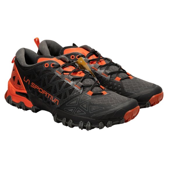 La Sportiva Bushido II Running Shoe - Men Carbon/Tangerine Size US 8.5 / EU 41 - Picture 1 of 15